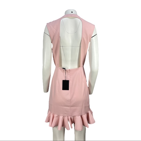 NWT NBD Senseless Deep V Neck & Open Back Pale Pink Dress Size M - Picture 4 of 10